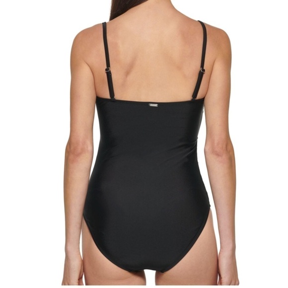 DKNY shirred bandeau bathing suit - Picture 2 of 6